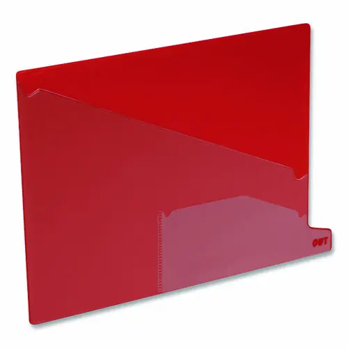 Pendaflex® Colored Poly End Tab "Out" Guides, 1/3-Cut, Bottom Position, Letter Size, Red, 25/Box