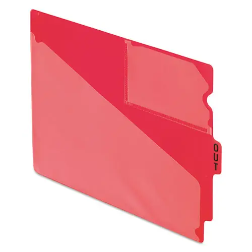 Pendaflex® Colored Poly End Tab "Out" Guides, 1/3-Cut, Center Position, Letter Size, Red, 50/Box
