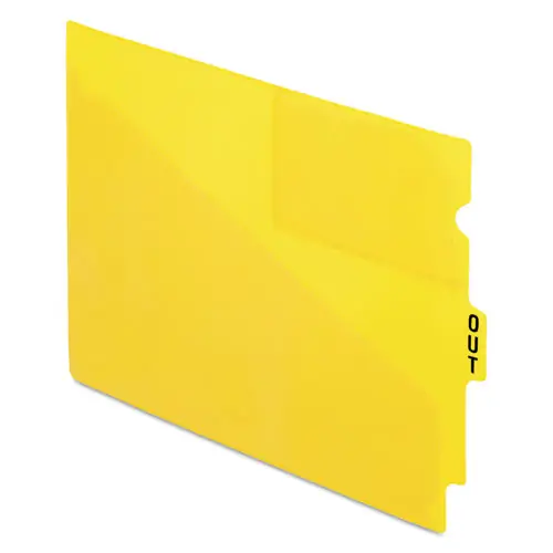 Pendaflex® Colored Poly End Tab "Out" Guides, 1/3-Cut, Center Position, Letter Size, Yellow, 50/Box