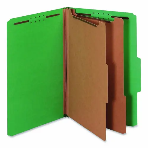 Pendaflex® Colored Pressboard Top Tab Classification Folders, Legal Size, Dark Green, 10/Box