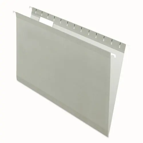 Pendaflex® Colored Reinforced Hanging Folders, Legal Size, 1/5-Cut Tabs, Gray, 25/Box