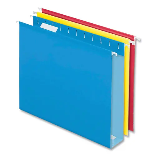 Pendaflex® Colored Reinforced Hanging Folders, Letter Size, 1/5-Cut Tabs, Assorted Colors, 12/Box