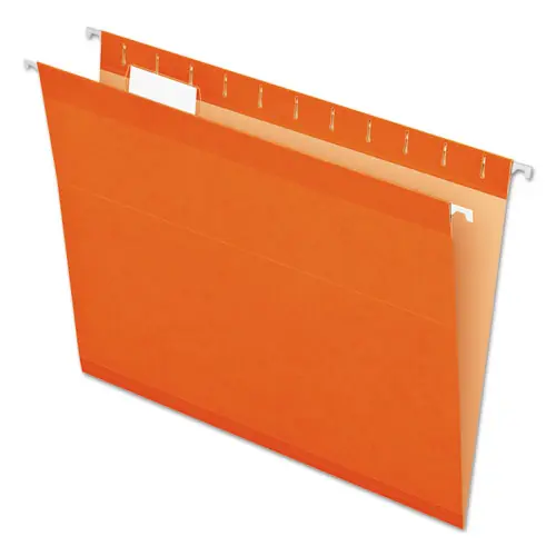 Pendaflex® Colored Reinforced Hanging Folders, Letter Size, 1/5-Cut Tabs, Orange, 25/Box