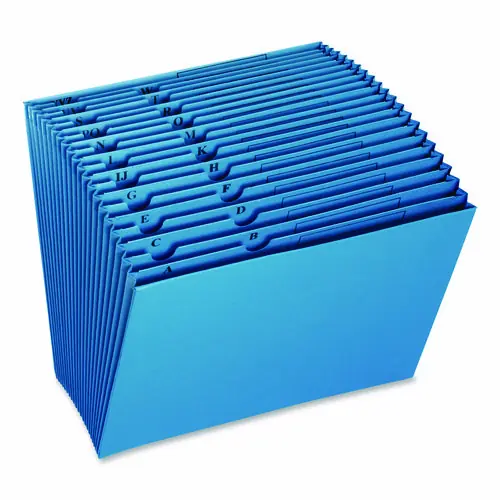 Pendaflex® Colored Standard Reinforced Expanding Wallet, 21 Sections, 1/3-Cut Straight Tabs, Letter, Blue