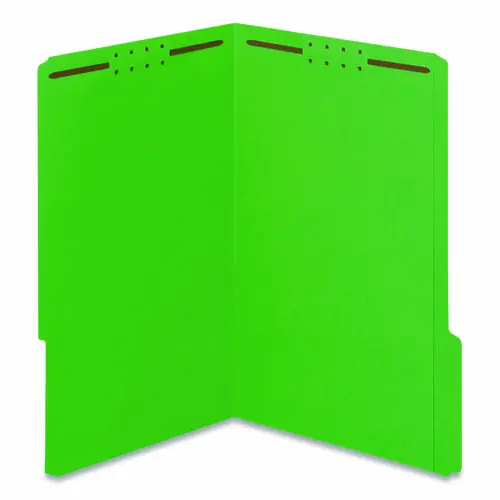 Pendaflex® Colored Top Tab Fastener Folders, 2 Fasteners, Legal Size, Green Exterior, 50/Box