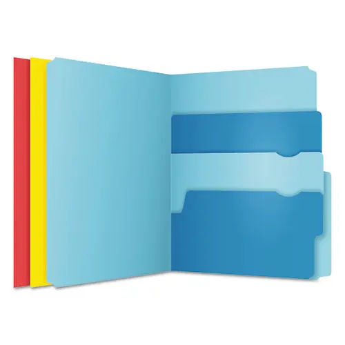Pendaflex® Divide It Up File Folder, 1/2-Cut Tabs, Assorted Colors, Letter Size, 12/Pack