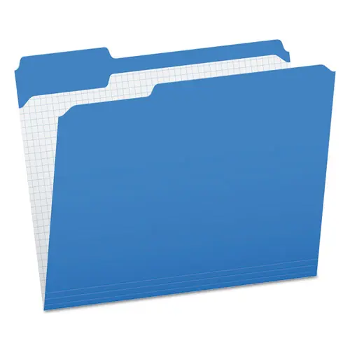 Pendaflex® Double-Ply Reinforced Top Tab Colored File Folders, 1/3-Cut Tabs: Assorted, Letter Size, Blue, 100/Box