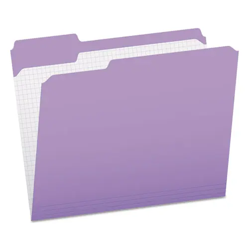 Pendaflex® Double-Ply Reinforced Top Tab Colored File Folders, Letter Size, Lavender, 100/Box