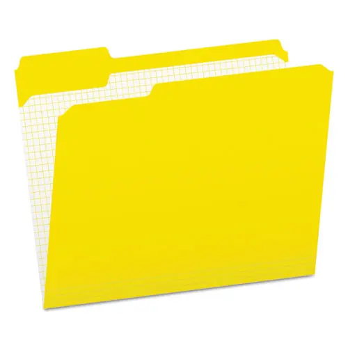 Pendaflex® Double-Ply Reinforced Top Tab Colored File Folders, 1/3-Cut Tabs, Letter Size, Yellow, 100/Box