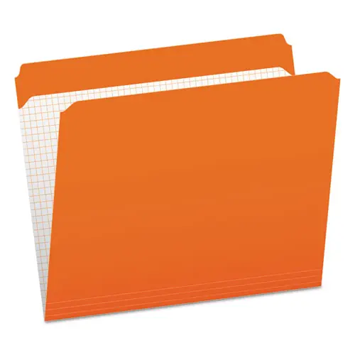 Pendaflex® Double-Ply Reinforced Top Tab Colored File Folders, Straight Tabs, Letter Size, Orange, 100/Box