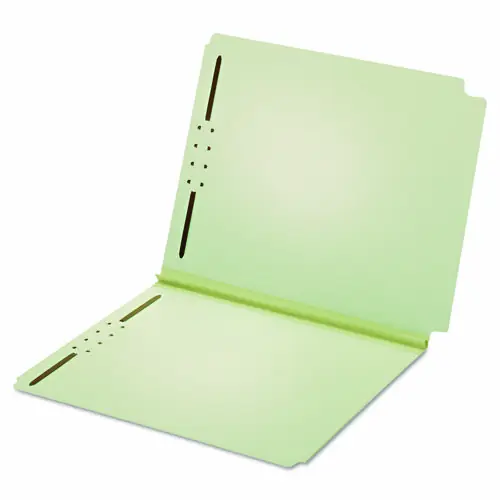 Pendaflex® Dual-Tab Pressboard Fastener Folder, Letter Size, Light Green, 25/Box
