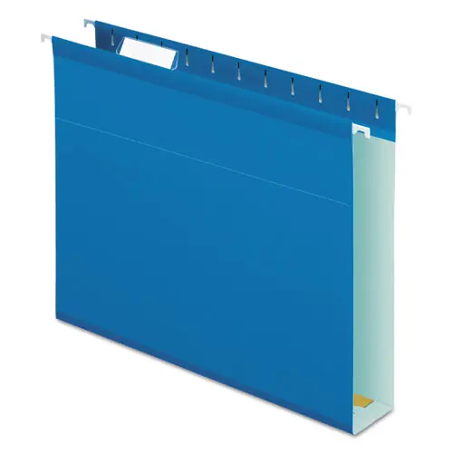 Pendaflex® Extra Capacity Reinforced Hanging File Folders with Box Bottom, Letter Size, 2" Expansion, 1/5-Cut Tabs, Blue, 25/Box