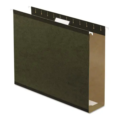 Pendaflex® Extra Capacity Reinforced Hanging File Folders with Box Bottom, 3" Capacity, Letter Size, 1/5-Cut Tabs, Green, 25/Box