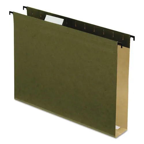 Pendaflex® Extra-Capacity SureHook Hanging Folders, Letter Size, 2" Capacity, 1/5-Cut Tabs, Standard Green, 20/Box