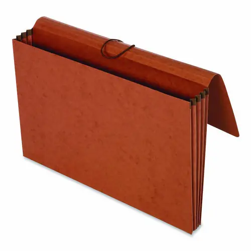 Pendaflex® Extra-Wide Expanding Wallet, 5.25" Expansion, 1 Section, Flap/Elastic Cord Closure, Legal Size, Redrope, 10/Box