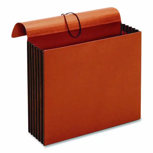 Pendaflex® Extra-Wide Expanding Wallet, 5.25" Expansion, 1 Section, Flap/Elastic Cord Closure, Letter Size, Redrope, 10/Box