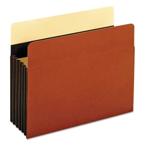 Pendaflex® Extra-Wide Heavy-Duty File Pockets, 5.25" Expansion, Letter Size, Redrope, 10/Box