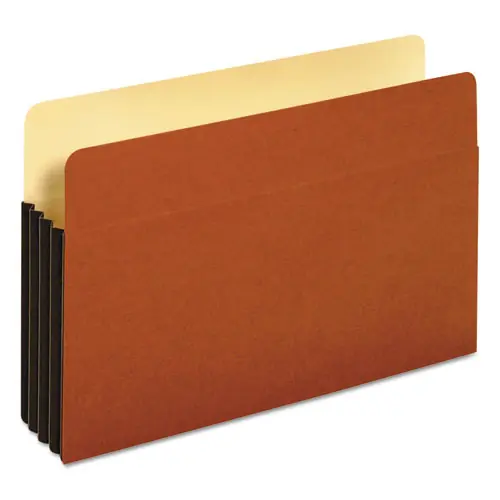 Pendaflex® File Pocket with Tyvek, Legal Size, 3.5" Expansion, Redrope, 10/Box