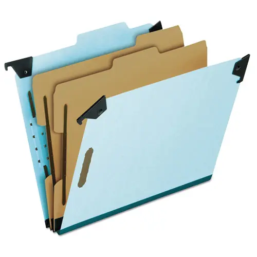 Pendaflex® Hanging Classification Folders with Dividers, Letter Size, 2 Dividers, 2/5-Cut Exterior Tabs, Blue