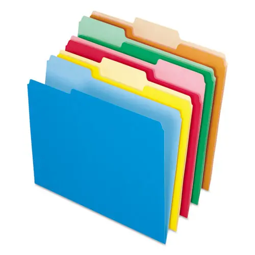 Pendaflex® Interior File Folders, 1/3-Cut Tabs, Letter Size, Assorted Colors, 100/Box
