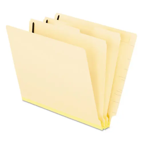 Pendaflex® Manila End Tab Classification Folders, 2" Expansion, 2 Dividers, 6 Fasteners, Letter Size, Manila Exterior, 10/Box