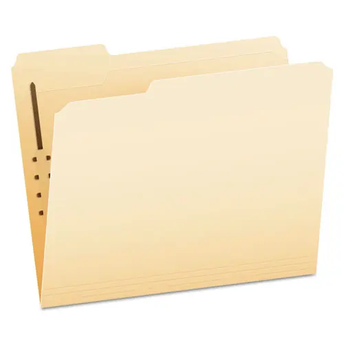 Pendaflex® Manila Fastener Folders, 1/3-Cut Tabs, 1 Fastener, Letter Size, Manila Exterior, 50/Box