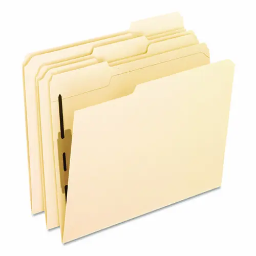 Pendaflex® Manila Fastener Folders with Bonded Lesspace Fasteners, Letter Size, Manila Exterior, 50/Box