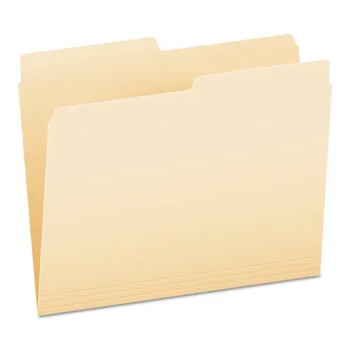 Pendaflex® Manila File Folders, 1/2-Cut Tabs, Assorted Positions, Letter Size, 0.75" Expansion, 100/Box