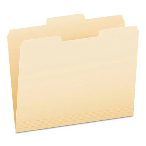 Pendaflex® Manila File Folders, 1/3-Cut Tabs: Center Position, Letter Size, 0.75" Expansion, Manila, 100/Box