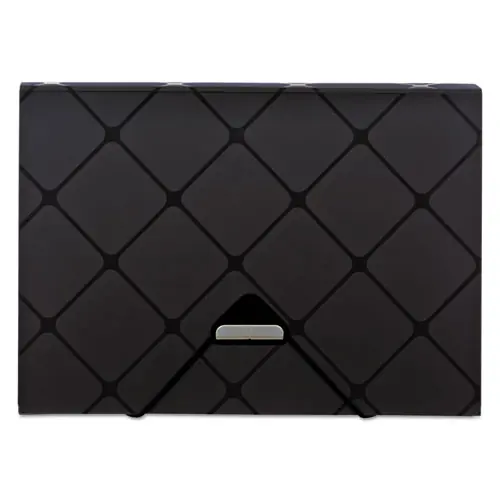 Pendaflex® Poly Expanding File, 1.5" Expansion, 13 Sections, Cord/Hook Closure, 1/12-Cut Tabs, Letter Size, Black