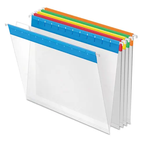 Pendaflex® Poly Hanging Folders, Letter Size, 1/5-Cut Tabs, Assorted Colors, 25/Box
