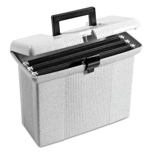 Pendaflex® Portable File Box, Granite, Letter Size, 14.88" x 6.5" x 11.88"