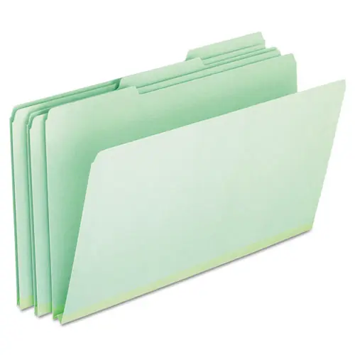 Pendaflex® Pressboard Expanding File Folders, 1/3-Cut Tabs, Legal Size, 1" Expansion, Green, 25/Box