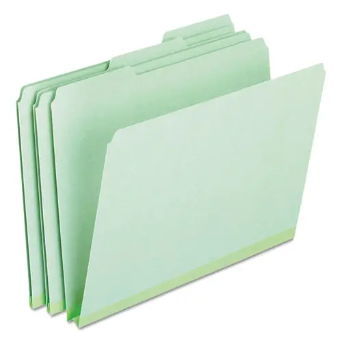 Pendaflex® Pressboard Expanding File Folders, 1/3-Cut Tabs: Assorted, Letter Size, 1" Expansion, Green, 25/Box