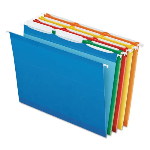 Pendaflex® Ready-Tab Colored Reinforced Hanging Folders, Letter Size, 1/3-Cut Tabs, Assorted Colors, 25/Box