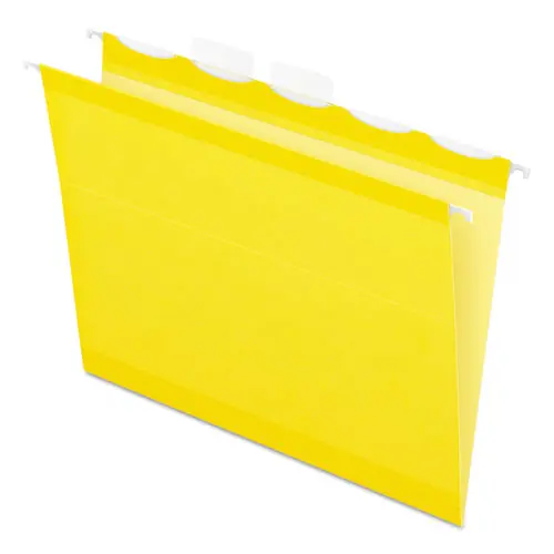 Pendaflex® Ready-Tab Colored Reinforced Hanging Folders, Letter Size, 1/5-Cut Tabs, Yellow, 25/Box