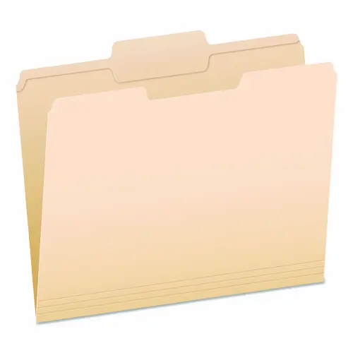 Pendaflex® Reinforced Top Tab Manila File Folders, 1/3-Cut Tabs, Center Position, Letter Size, 100/Box