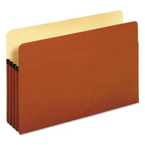 Pendaflex® Standard Expanding File Pockets, 3.5" Expansion, Legal Size, Redrope, 25/Box
