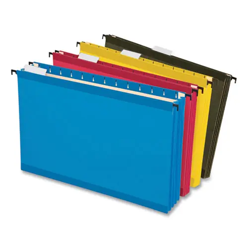 Pendaflex® SureHook Hanging Pocket File, Legal Size, 1/5-Cut Tabs, Assorted Colors, 4/Pack