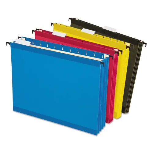 Pendaflex® SureHook Hanging Pocket File, Letter Size, 1/5-Cut Tabs, Assorted Colors, 4/Pack