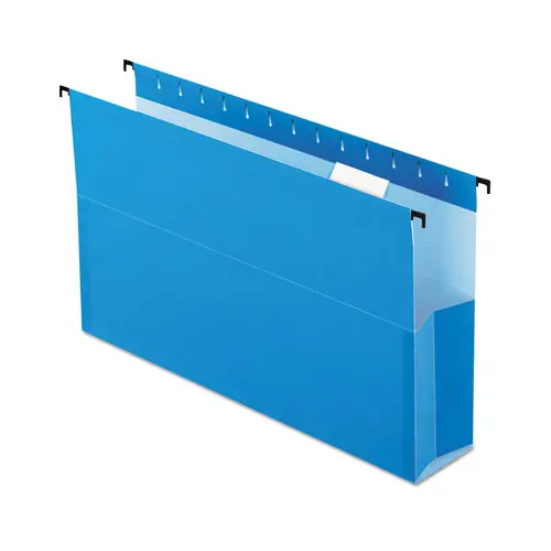 Pendaflex® SureHook Reinforced Extra-Capacity Hanging Box File, Legal Size, 3" Expansion, 1 Section, 1/5-Cut Tabs, Blue, 25/Box
