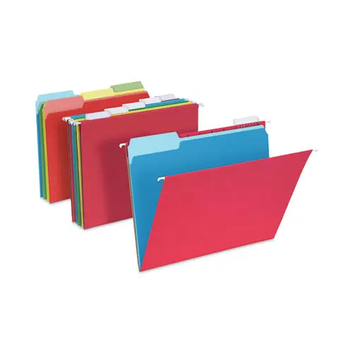 Pendaflex® Teacher's Hanging File Folder Combo Kit, Letter Size, Assorted Colors, (25) 1/5-Cut Hanging Folders, (50) 1/3-Cut File Folders