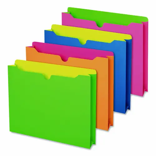 Pendaflex® Twisted Glow Paper File Jacket, Letter Size, Assorted Colors, 10/Pack