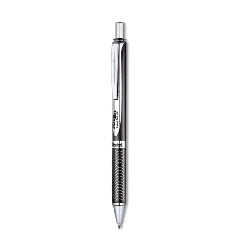 Pentel® EnerGel Alloy RT Gel Pen, Retractable, Medium 0.7 mm, Black Ink, Black Barrel