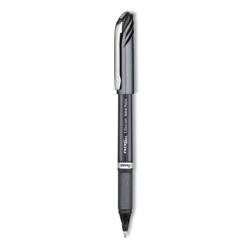 Pentel® EnerGel NV Gel Pen, Bold Point, 1 mm, Black Ink, Gray/Black Barrel, Dozen