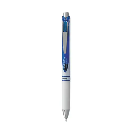 Pentel® EnerGel RTX Retractable Gel Pen, Fine Point, 0.5 mm, Blue Ink, White/Translucent Blue Barrel