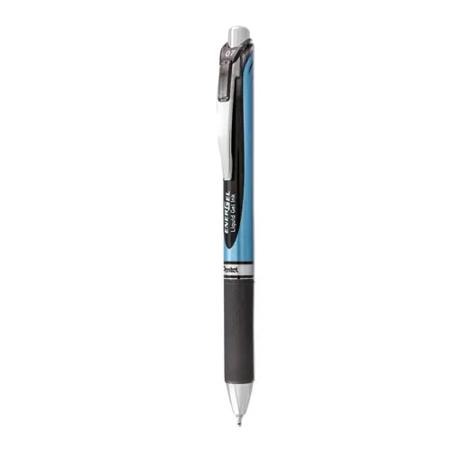 Pentel® EnerGel RTX Gel Pen, Retractable, Medium, 0.7 mm, Black Ink, Black/Blue Barrel