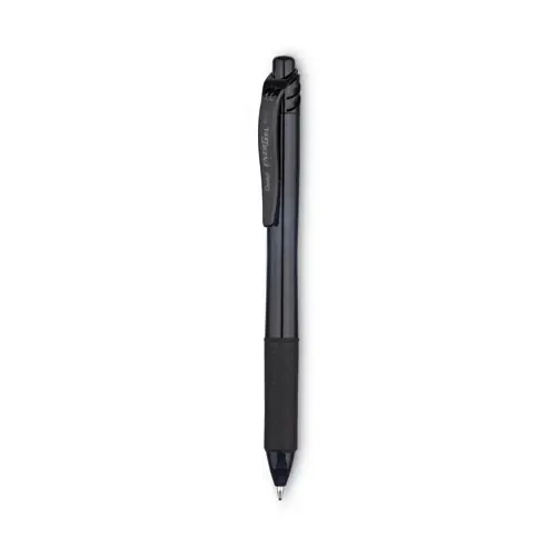 Pentel® EnerGel-X Gel Pen, Retractable, Bold 1 mm, Black Ink, Smoke/Black Barrel, Dozen