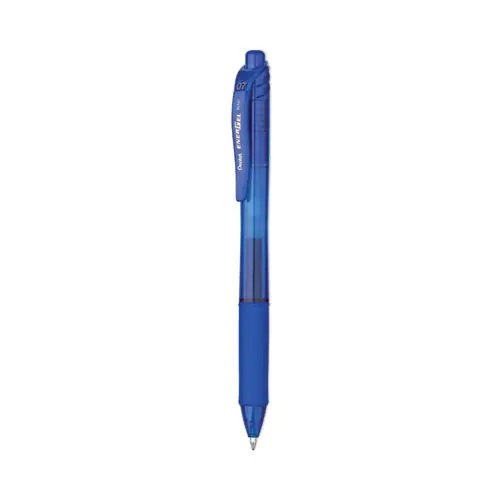 Pentel® EnerGel-X Gel Pen, Retractable, Medium 0.7 mm, Blue Ink, Translucent Blue/Blue Barrel, Dozen
