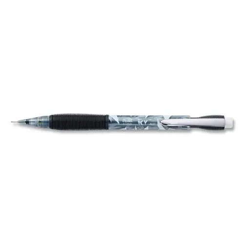 Pentel® Icy Mechanical Pencil, 0.5 mm, HB (#2), Black Lead, Translucent Ice/Black Barrel, Dozen